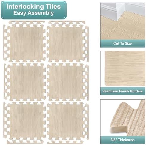 Sorbus Wood Grain Foam Floor Tiles - Image 4