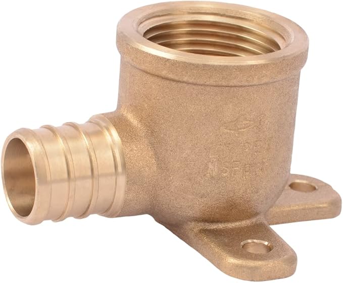 SharkBite 3/4 PEX Pipe x 3/4 Inch FNPT Crimp 90 Degree Drop Ear Elbow, Brass - Image 3