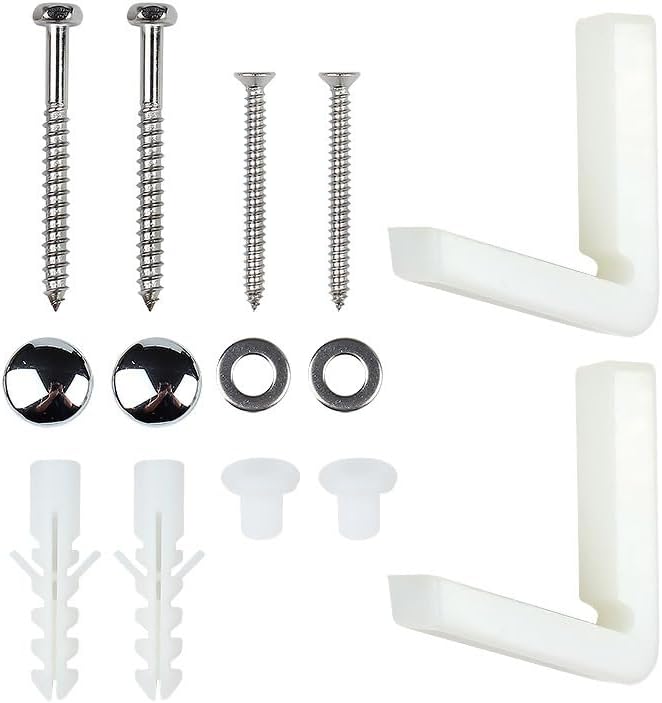 2 Set Toilet Pan Floor Mount Fixing Bolts Screws Non-Wobbly L Angled Bracket - Image 4