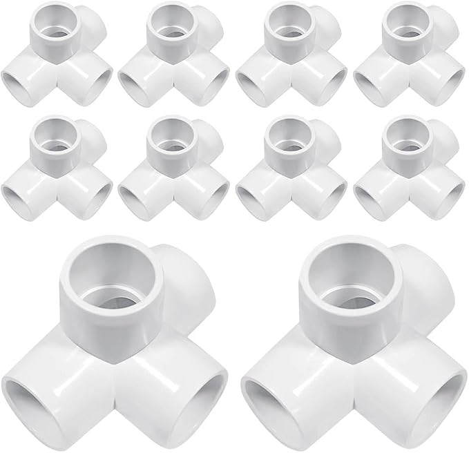 DSY 1/2" 4 Way Elbow PVC Pipe Fitting Adapter 4 Way SCH40 Connector - Image 8