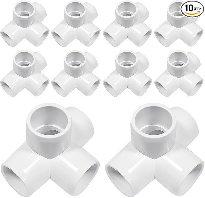 DSY 1/2" 4 Way Elbow PVC Pipe Fitting Adapter 4 Way SCH40 Connector by DSYBJR