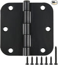 TDCHINGES Rounded Matte Black Door Hinges 3.5 Inch 5/8" Radius No Squeak | by TDCHINGES