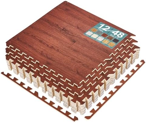 Sorbus Wood Grain Floor Tiles Foam Mat EVA Interlocking Mats Tile 3/8-Inch by Sorbus