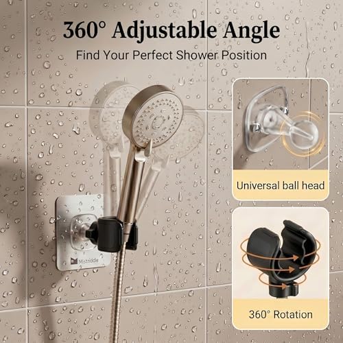 Mistriddle Shower Head Holder, Adjustable 360° Swivel, Anti-Scratch TPU - Image 3