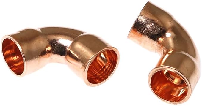 RLECS 8PCS 3/8inch ID 90 Degree Copper Elbow Short-Turn Copper Pipe Fitting - Image 2