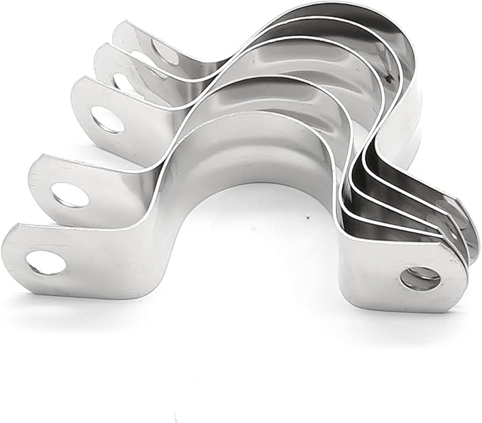 20Pcs 1 Inch Stainless Steel Conduit Clamps | Two Hole Strap, U Bracket Rigid - Image 5