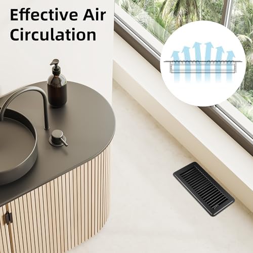 4 x 10 Floor Register, 3 Pack Black Steel Floor Vent Covers - Image 4