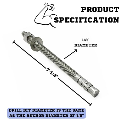 Mighty Fasteners Wedge Anchors – Heavy-Duty 304 Stainless Steel Expansion Bolts - Image 4