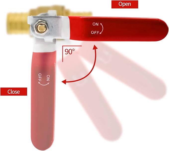 20pcs 3/4" PEX Brass Full Port Shut Off Ball Valve, HOT COLD | - Image 3
