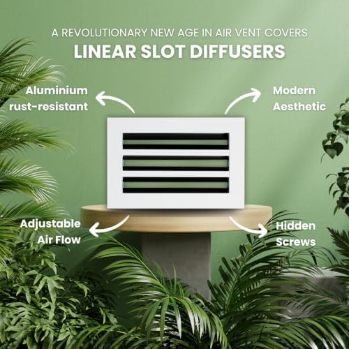 Modern Air Vent Cover 6x6 – Slim Design Aluminum Linear Slot Diffuser, - Image 4