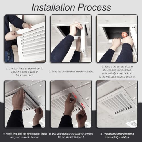 White Air Return Grille, Aluminum Access Panel - Image 7