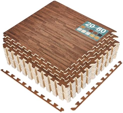 Sorbus Interlocking Wood Grain Foam Floor Tiles by Sorbus