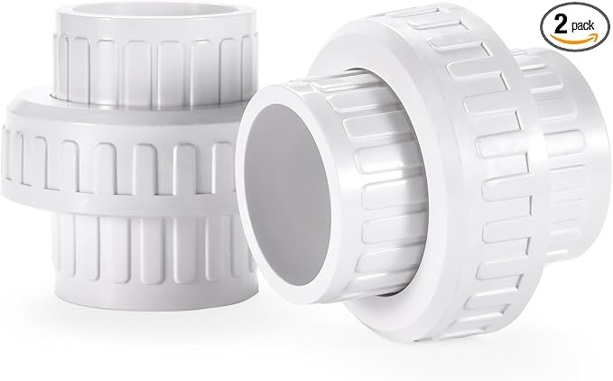 VYH 1-1/2" PVC Union Coupling Pipe Fitting, 1-1/2" PVC Slip Union Schedule 40 by VYH