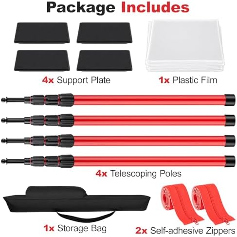 12FT Dust Barrier Poles Kit - Image 7