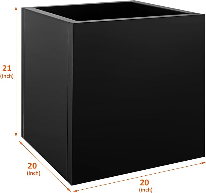 Steel Planter Box 20"x20"x21", Large Square Metal Planter Box | Heavy Duty - Image 3