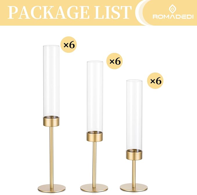 Romadedi Glass Hurricane Candle Holders - Image 7