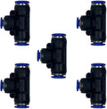 5 Pcs 1/2" x 3/8"x 1/2" Pneumatic T Shaped 3 Way Tube Reducer Connector by ROZESAZZ