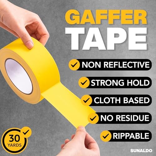 Gaffers Tape Heavy Duty, Easy Rip | Yellow - Image 3
