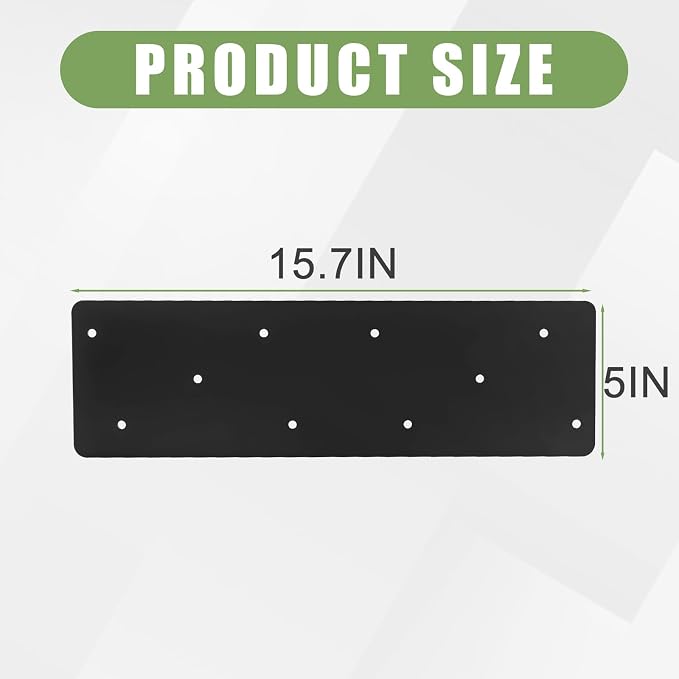 2 Pcs 15.7"x 5" Straight Steel Flat Plate|0.12" Thick Mending Plates | - Image 2
