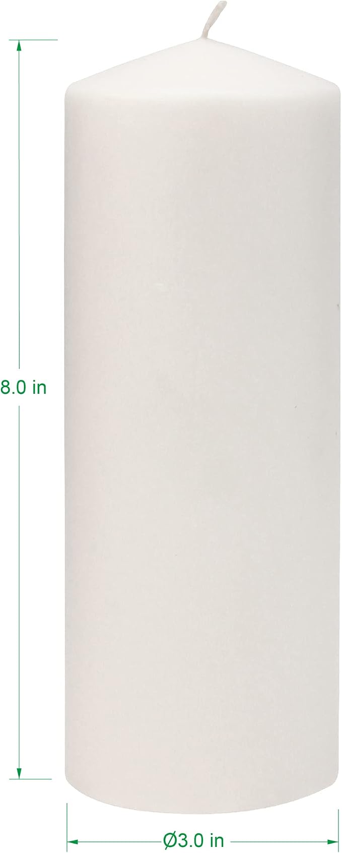Stonebriar 6 Tall 3 x 8 Inch 80 Hour Long Burning Unscented White Wax Pillar - Image 6