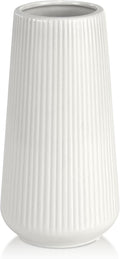 White Ceramic Vase, GUKJOB Small Cute Flower Vase by GUKJOB