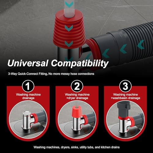 Washing Machine Drain Seal Adapter Anti-Odor & Anti-Overflow Universal Drain - Image 4