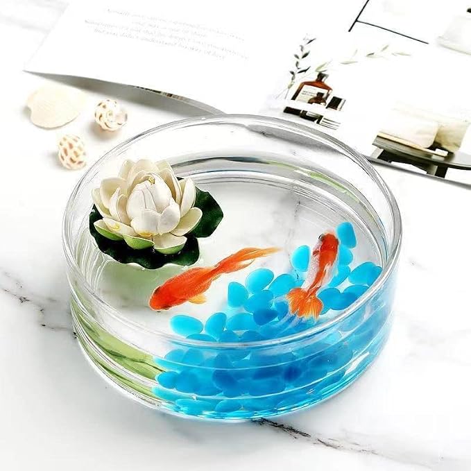 Wide Glass Cylinder Vase, Cylinder Terrarium Bowl, Decorative Centerpiece - Image 9