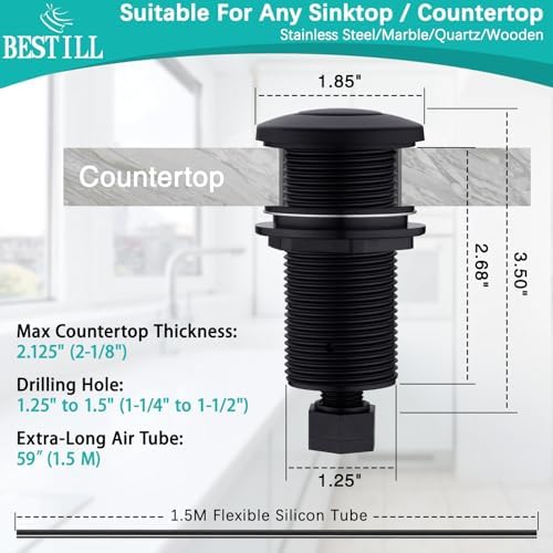 BESTILL Sink Top Garbage Disposal Air Switch Button - Image 4