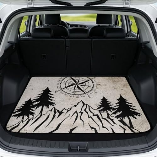Compass Mountain Camping Trunk Mat 29"x39" by Mintulipy