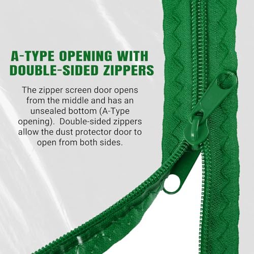 CALPALMY Plastic Zipper Door Dust Protector, 4 ft x 7 ft Heavy-Duty Plastic - Image 3