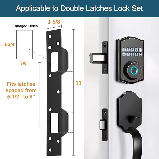 Door Latch Strike Plates Oil Rubbed Bronze, 2 Pack, Latch Striker | Heavy-Duty - Image 2