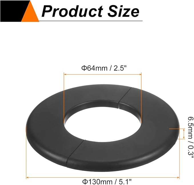 HARFINGTON 2pcs Wall Split Flange 64mm/2.5" Self-Adhesive Plumbing Cover Plates - Image 2