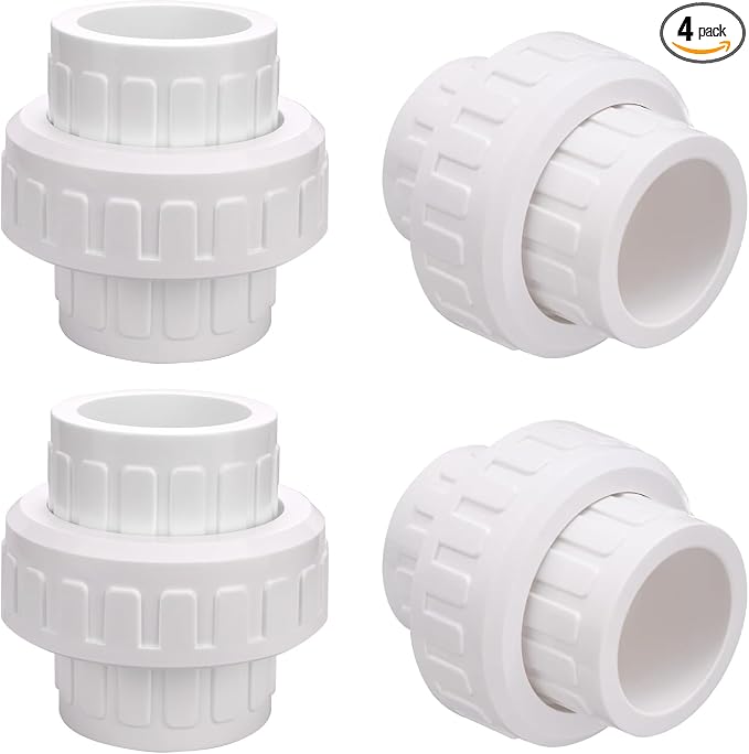 3/4" PVC Union Coupling Pipe Fitting PVC Adapter Schedule 40, EPDM O-Ring by carvedexquisitely
