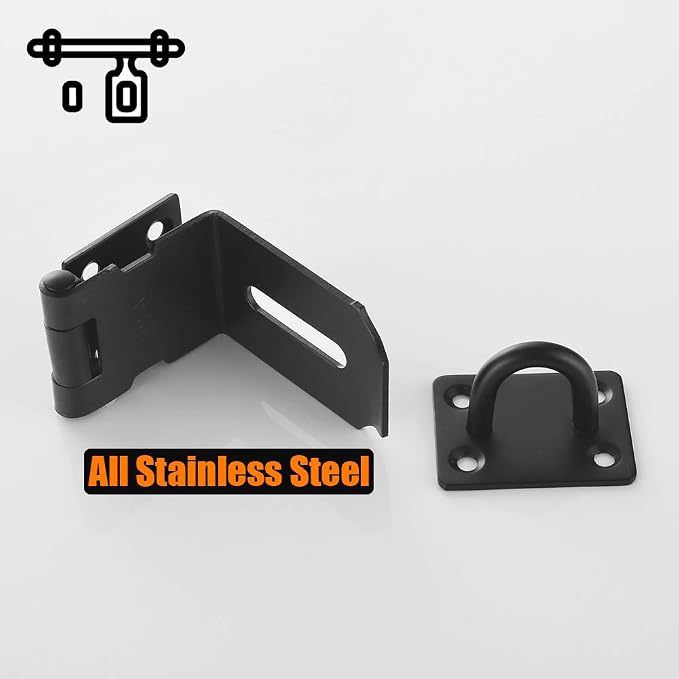 JQK Door Hasp Latch 90 Degree, Stainless Steel Safety Angle Locking Latch - Image 5