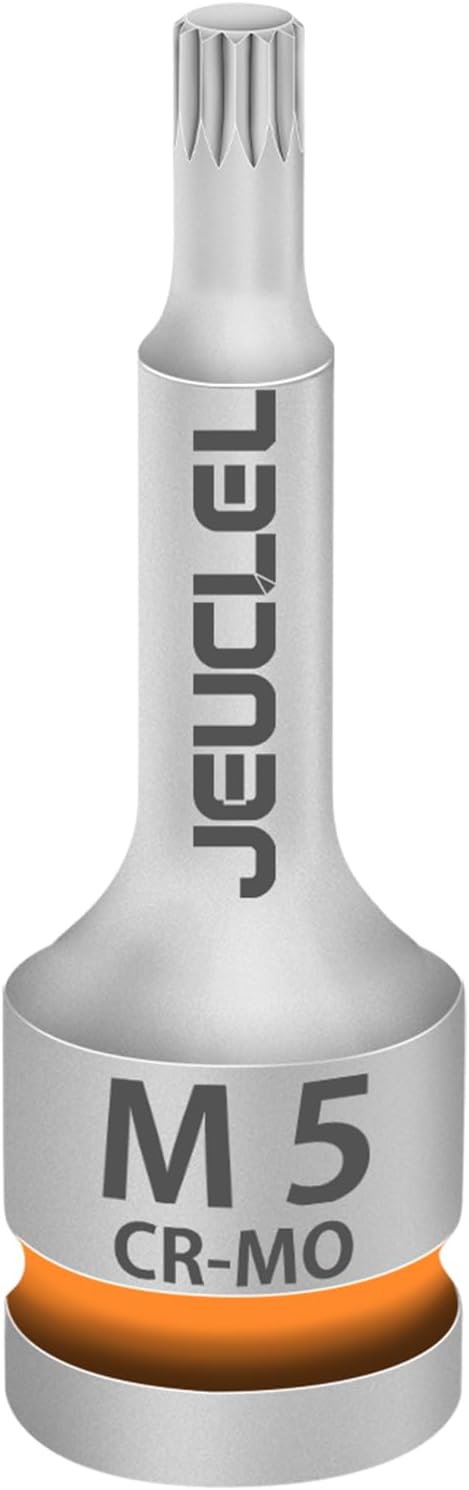 M5 Triple Square Impact Spline Bit Socket, 5mm 1/2" Drive Socket | 12 Point by JEUCLEL