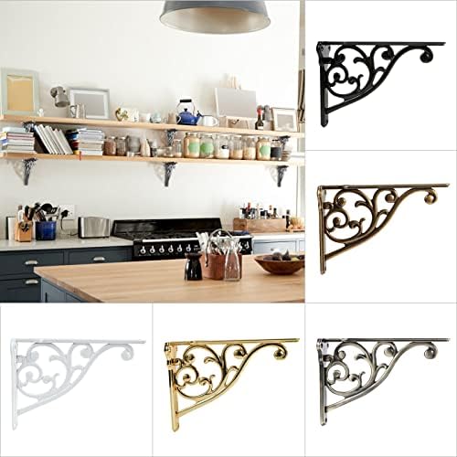 Shelf Brackets 8 Inch 4PCS Heavy Duty Antique Weathered Nickel Wall Bracket - Image 5
