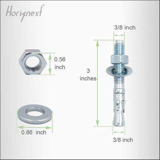3/8 Concrete Anchors, 3/8 Wedge Anchors Bolts, equipment bases, and shop - Image 2