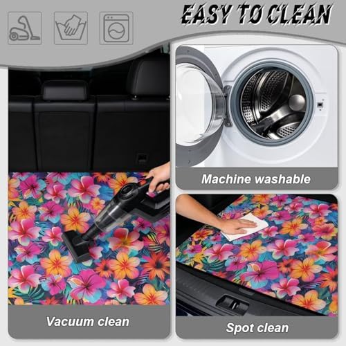 Tropical Hibiscus Universal Car Trunk Mat, Waterproof Cargo Liner - Image 5