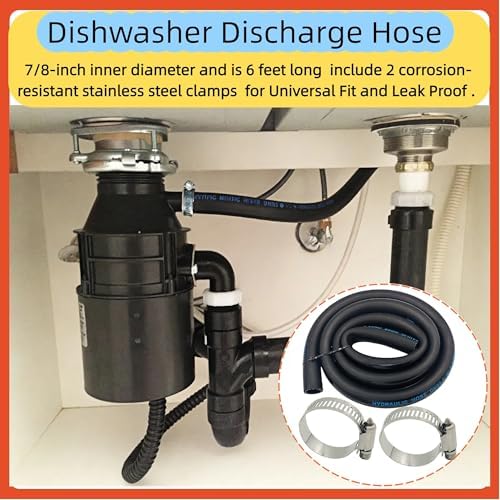 Dishwasher Discharge Hose 6 FT, 7/8 Inch ID Drain Hose Leak-Proof | Universal - Image 2