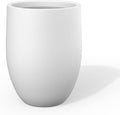 Kante White Concrete Planter 21.7" Tall All-Weather Round Large Pot by Unknown