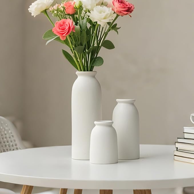Ceramic Vase Set-3, Small Flower Vases - Image 9