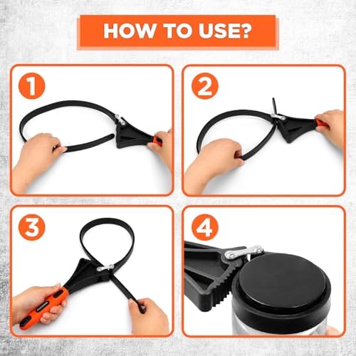 2-Piece Strap Wrench Set, Adjustable Rubber Oil Filter Wrench Max Diameter 4" - Image 6
