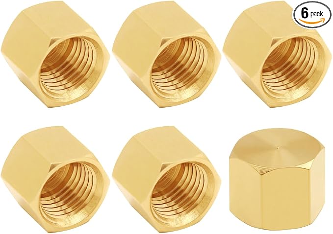 Uenede Brass 1/8 Inch Female NPT Pipe End Caps by Uenede