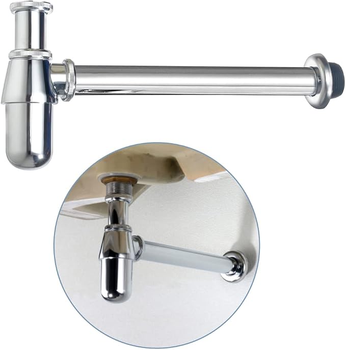 Contemporary Round Bottle P-Trap 1-1/4 Bathroom Lavatory Adjustable Basin Sink by BANGPU