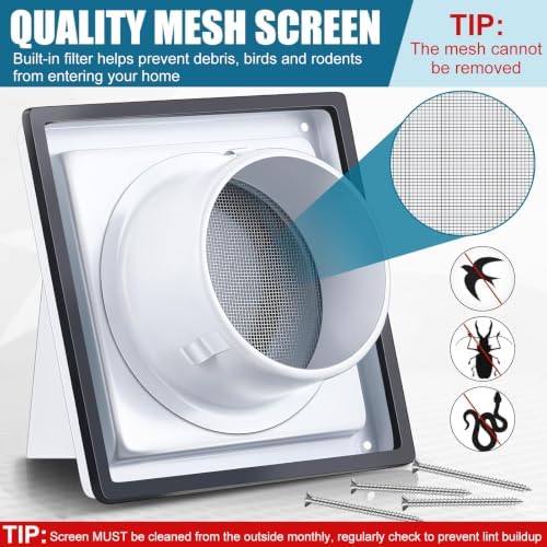 Gisafai 4 Inch Dryer Vent Cover Outdoor - Image 3
