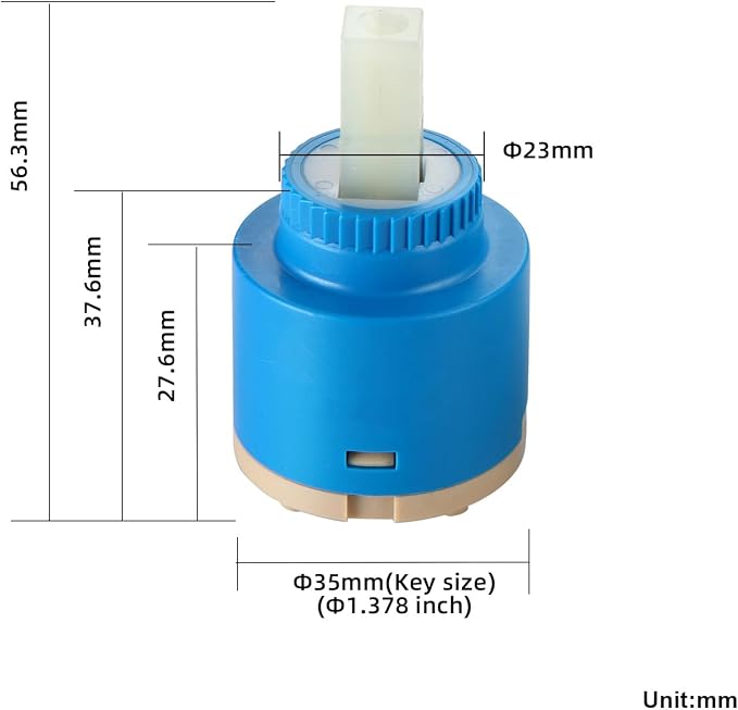 35mm Ceramic Faucet Cartridge Replacement, Compatible - Image 4