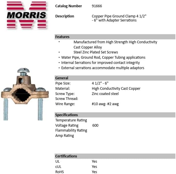 Morris Products 91666 Ground Pipe Clamp, - Image 4