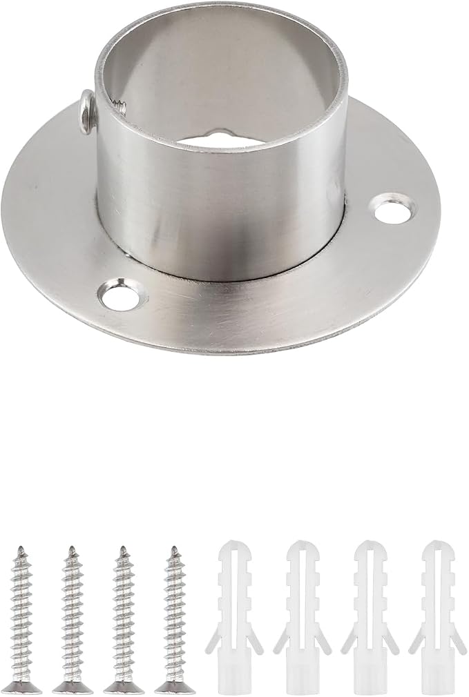 Antrader Closet Rod Flange, Stainless Steel 1.5 Inch Dia. Adjustable Socket - Image 5