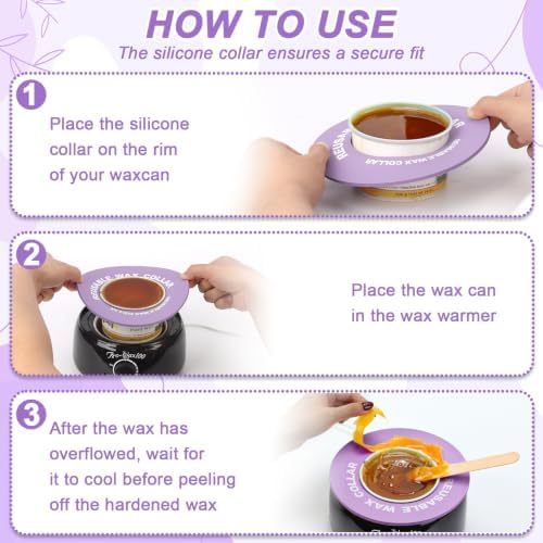 2 PCS Purple Reusable Silicone Wax Collars Fits Most 14-16 Oz - Image 4
