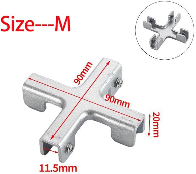 Aluminum Alloy Tile Glass Clamp Bracket Set – L, X Shape Connectors - Image 2